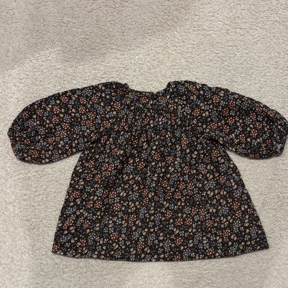 Zara Floral Print Smocked Dress